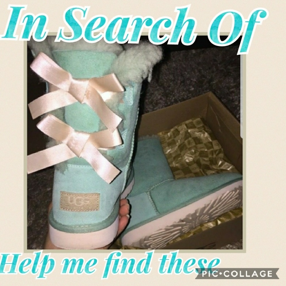 ISO tiffany blue uggs with beige bows